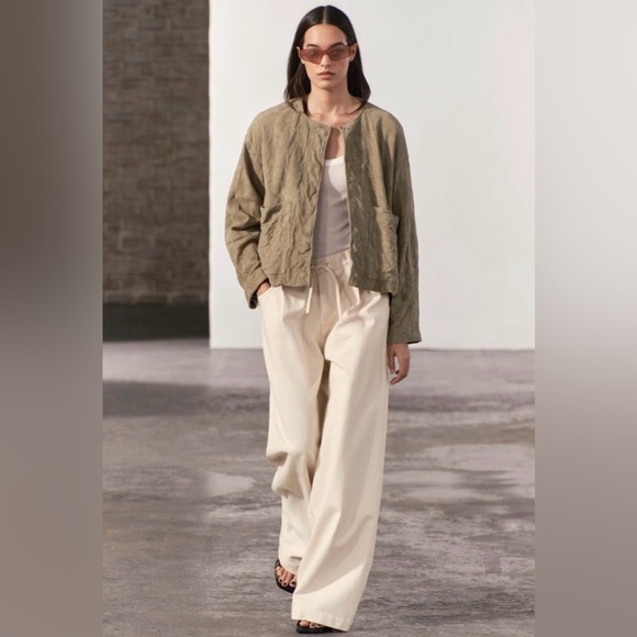 NWOT Zara ZW Collection 100% Suede Leather Jacket - Picture 2 of 12